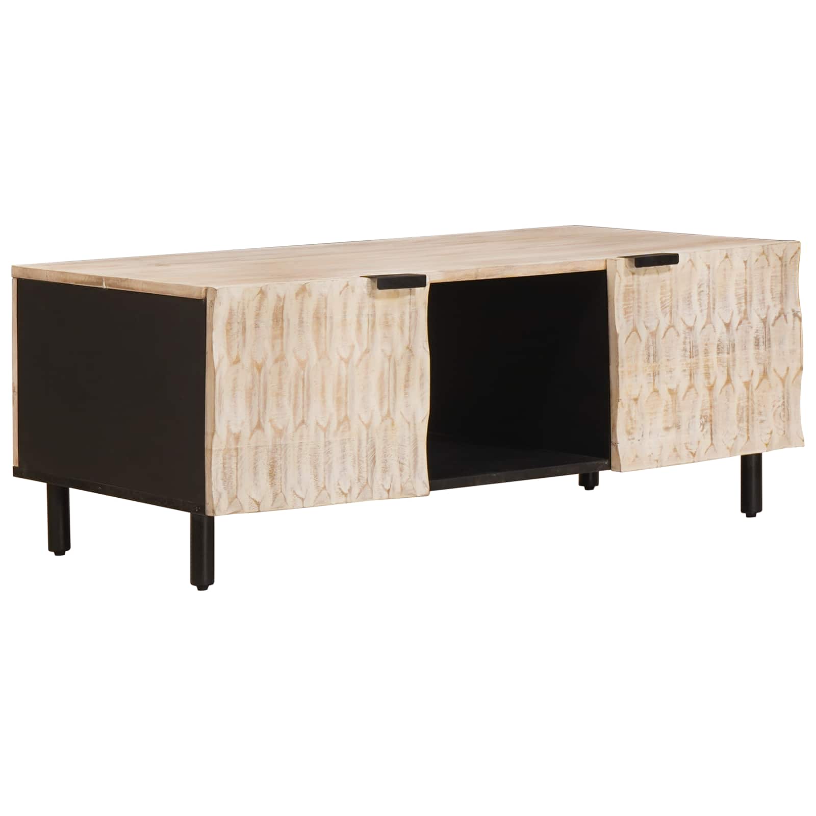 vidaXL Couchtisch Weiß 100 x 54 x 40 cm Massivholz Mango