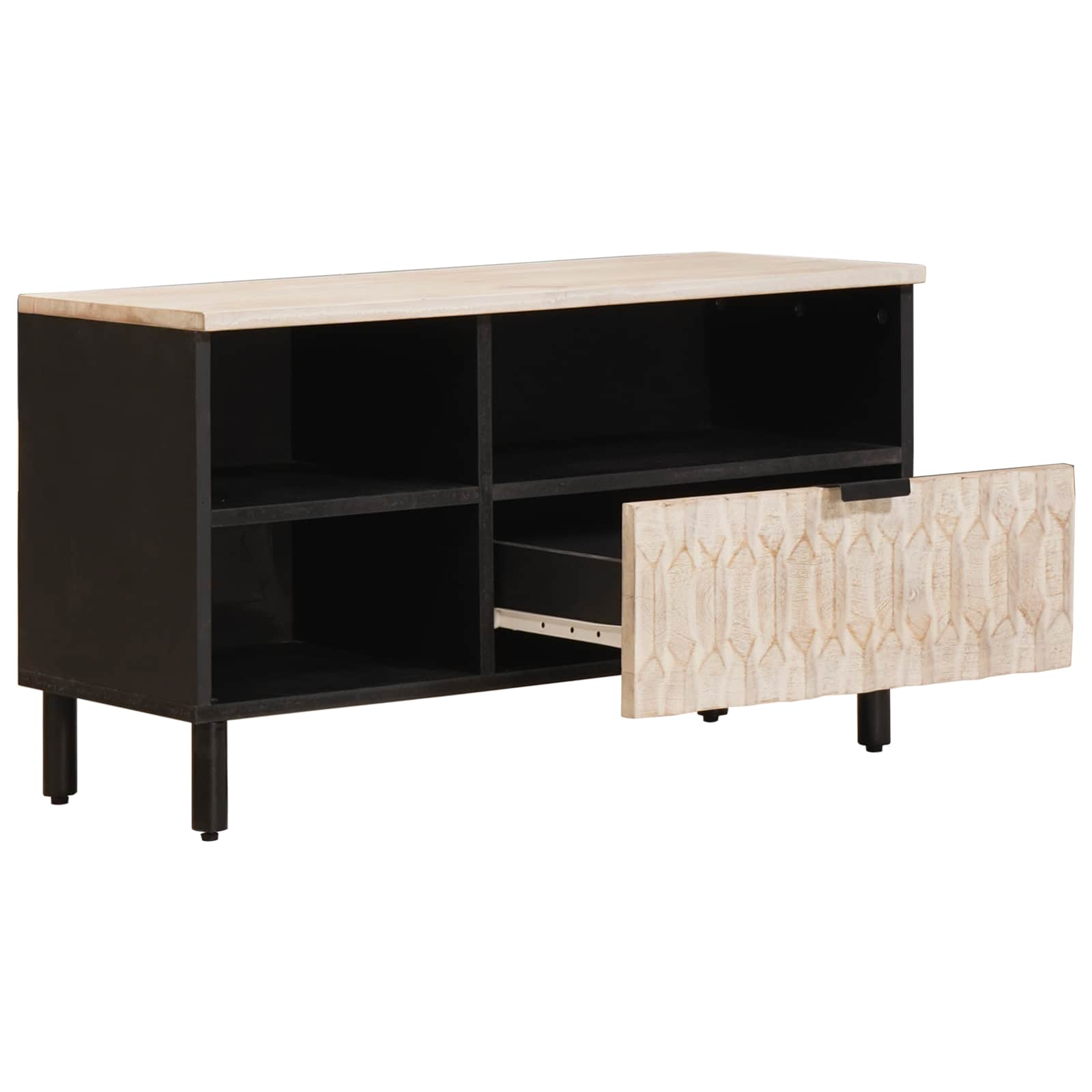 vidaXL TV-Schränk Weiße gewaschene Oberfläche 80 x 33 x 46 cm