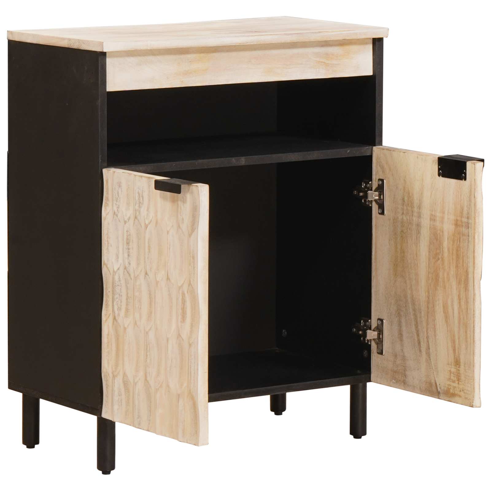 vidaXL Sideboard mit Tür Weiße gewaschene Oberfläche 60 x 33 x 75 cm