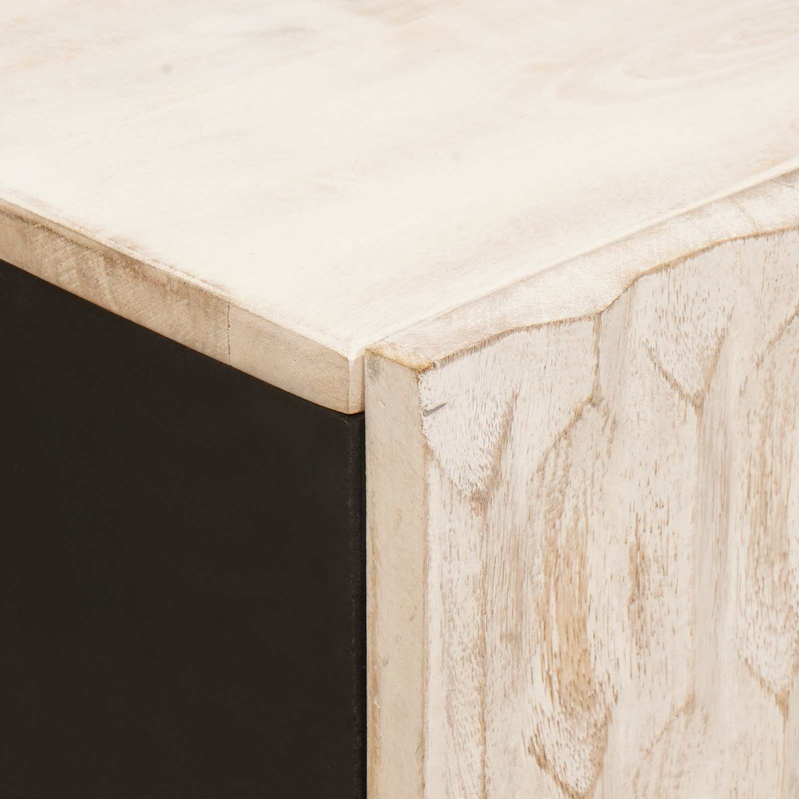 vidaXL Sideboard mit Tür Weiße gewaschene Oberfläche 60 x 33 x 75 cm