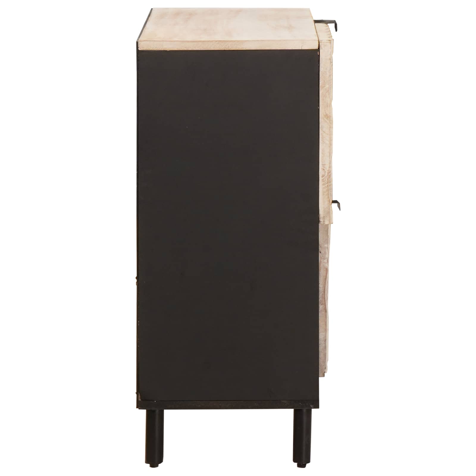 vidaXL Sideboard mit Tür Weiße gewaschene Oberfläche 80 x 33 x 75 cm