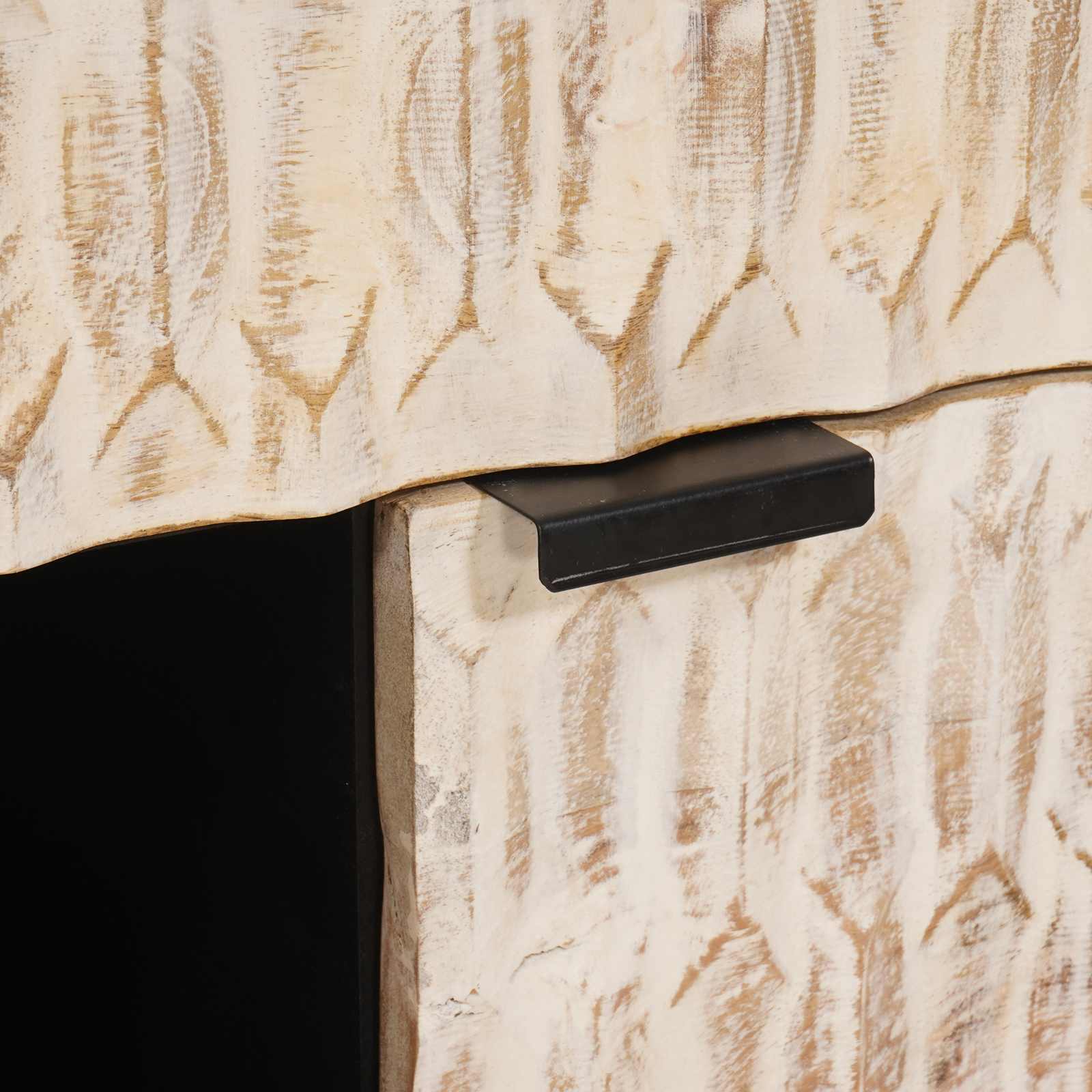 vidaXL Sideboard mit Tür Weiße gewaschene Oberfläche 80 x 33 x 75 cm