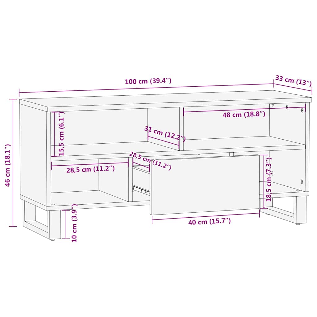 vidaXL TV-Einheiten Braun 105 x 33 x 46 cm Holzwerkstoff