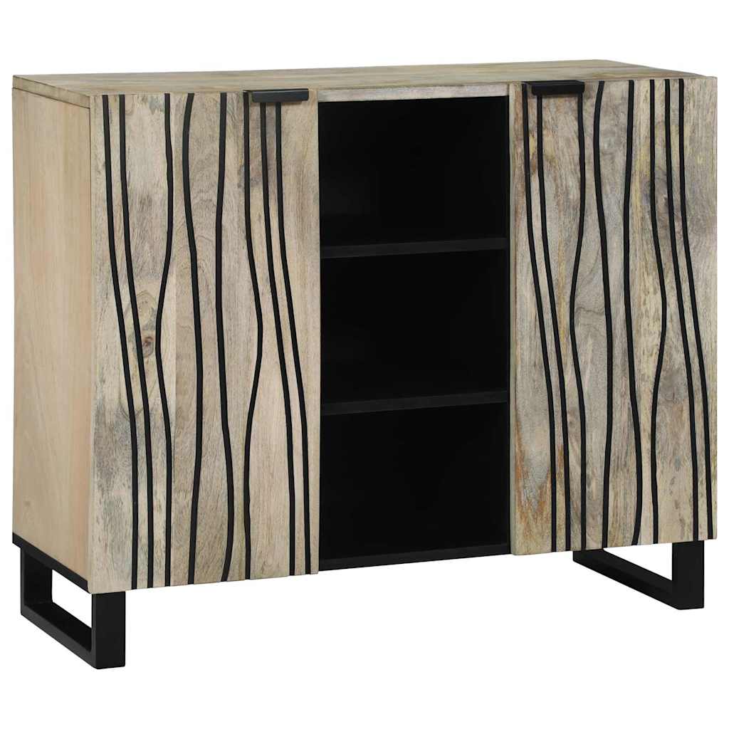 vidaXL Sideboard Braun 90 x 33 x 75 cm massives Mangoholz