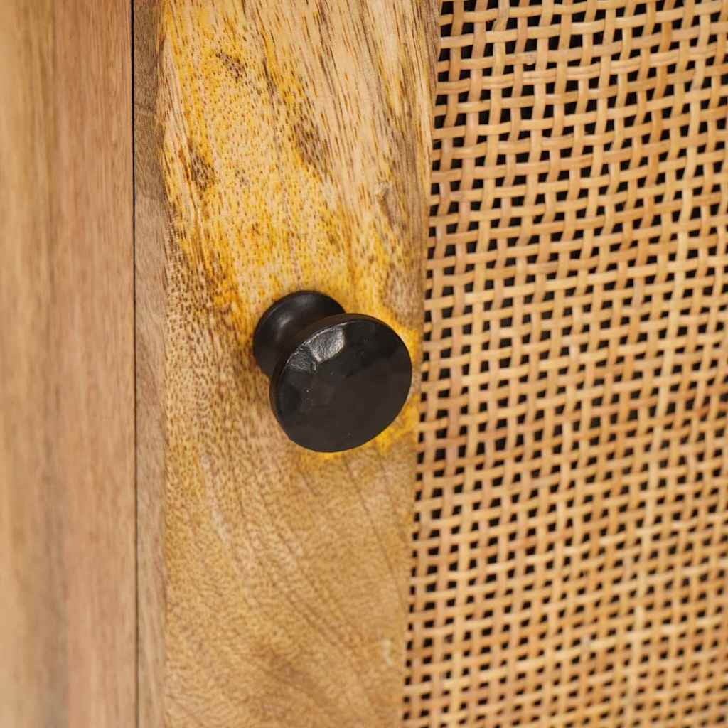 vidaXL Nachttisch Natur 40 x 33,5 x 46 cm Massivholz Mango