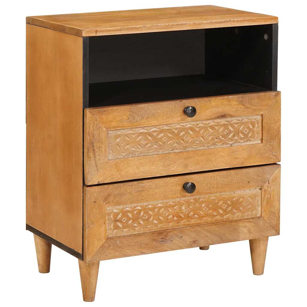 vidaXL Nachttisch mit Tür Hellbraun 50 x 33 x 62 cm Massivholz Akazie