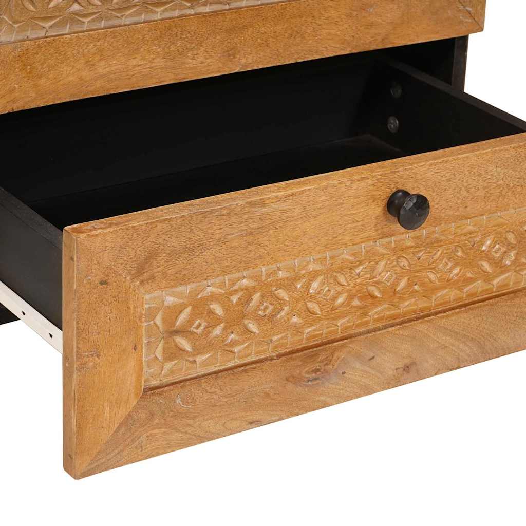 vidaXL Nachttisch mit Tür Hellbraun 50 x 33 x 62 cm Massivholz Akazie