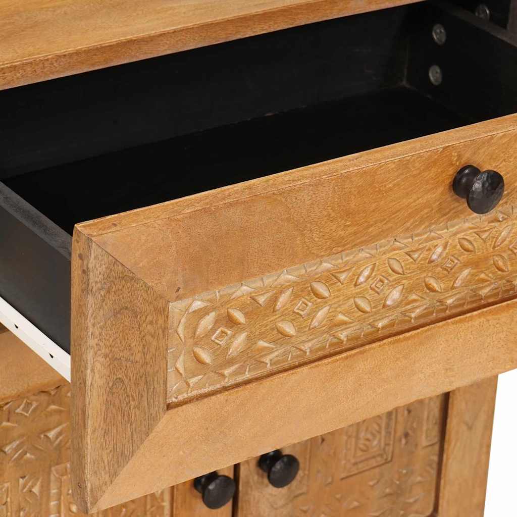 vidaXL Nachttisch mit Tür Hellbraun 50 x 33 x 60 cm Massivholz Akazie