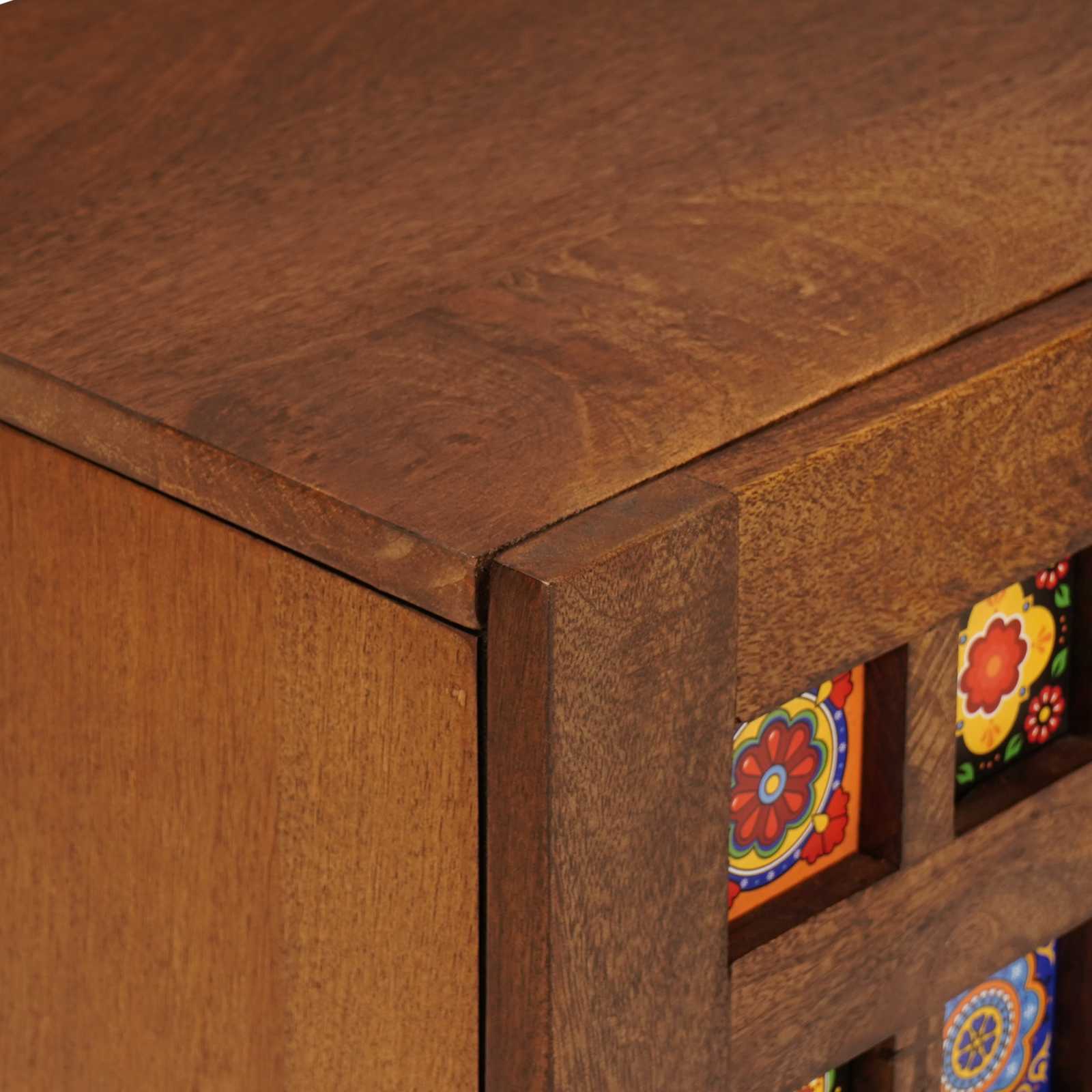 vidaXL TV-Schränk mit Tür Walnuss 105 x 33,5 x 46 cm Massivholz Mango