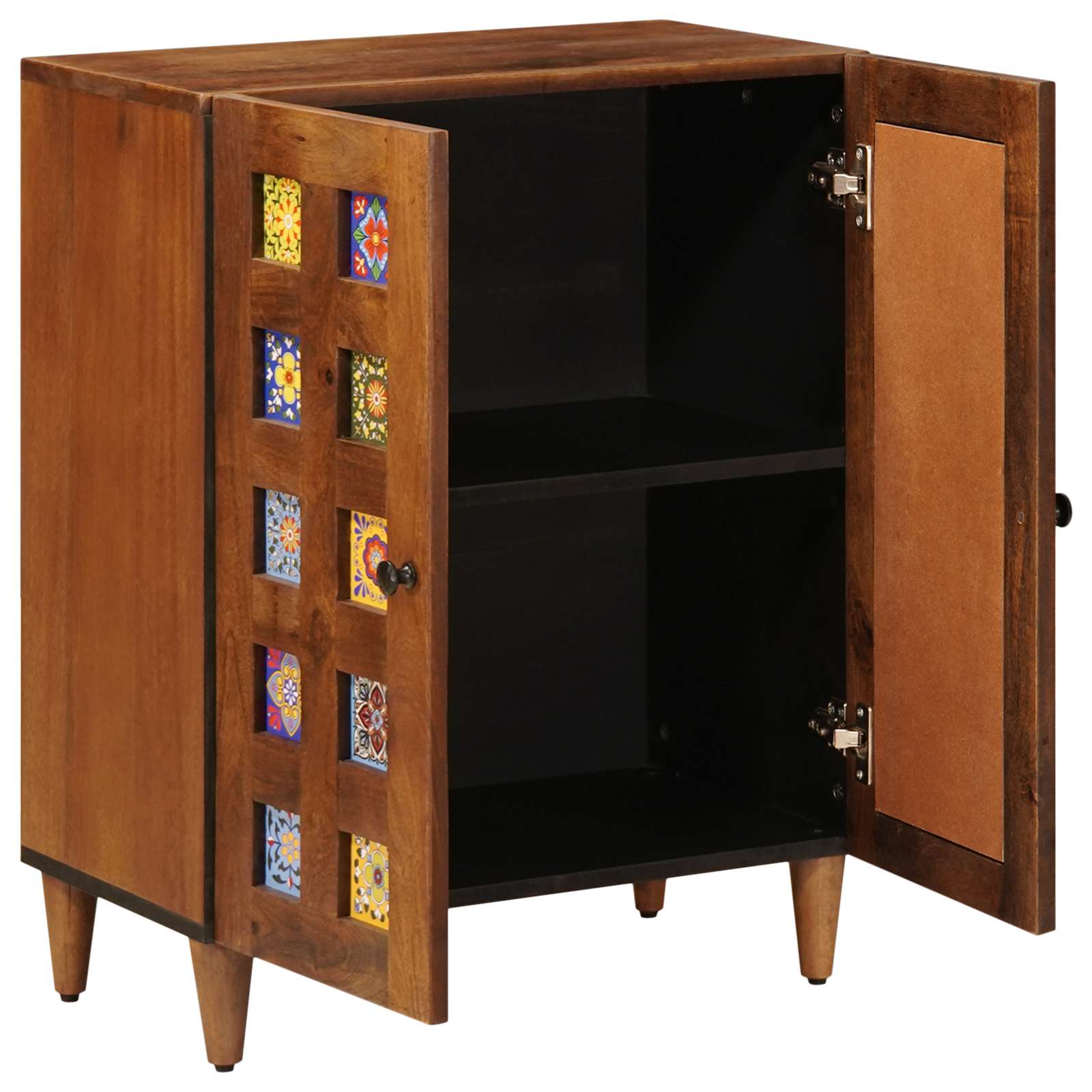 vidaXL Sideboard Walnuss 60 x 33,5 x 75 cm Massivholz Mango