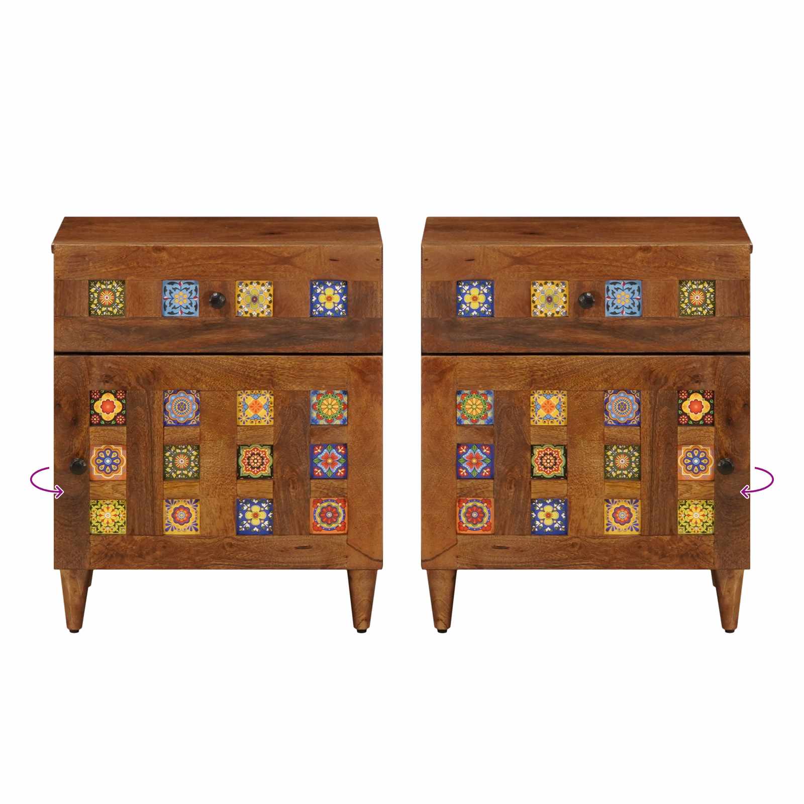 vidaXL Nachttisch Braun 50 x 33 x 60 cm Massivholz Mango