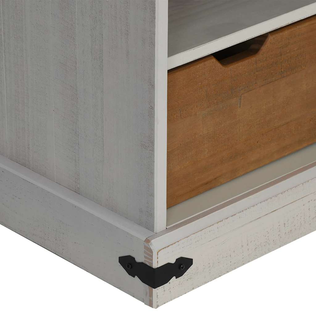 vidaXL TV-Schrank HALDEN mit Schiebetür Weiß 110x40x60 cm Massivholz