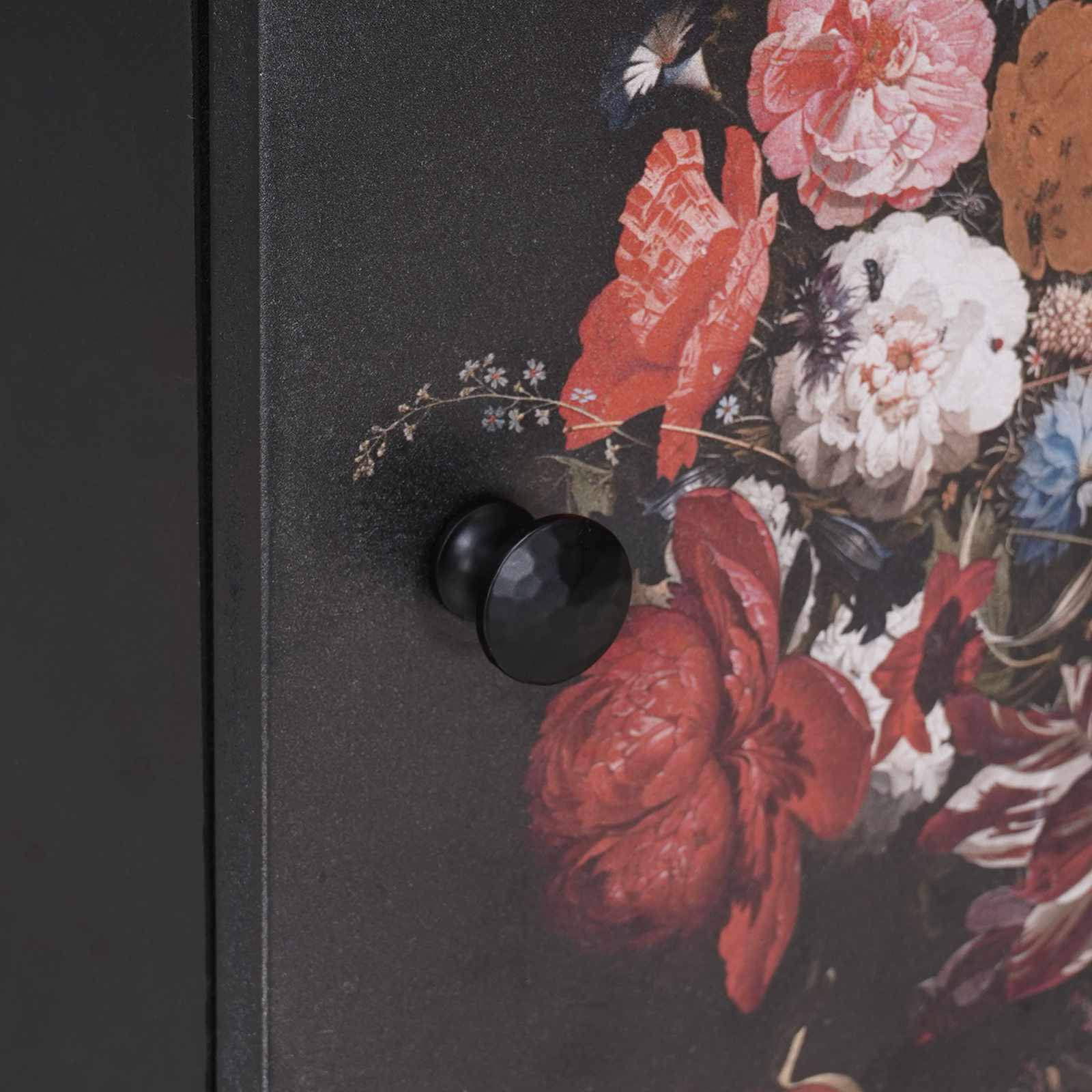 vidaXL Nachttisch mit Tür Schwarz 40 x 33 x 46 cm Massivholz Mango