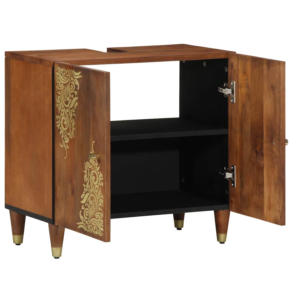 vidaXL Waschbeckenunterschrank mit Speicher Honigbraun 62 x 33 x 58 cm