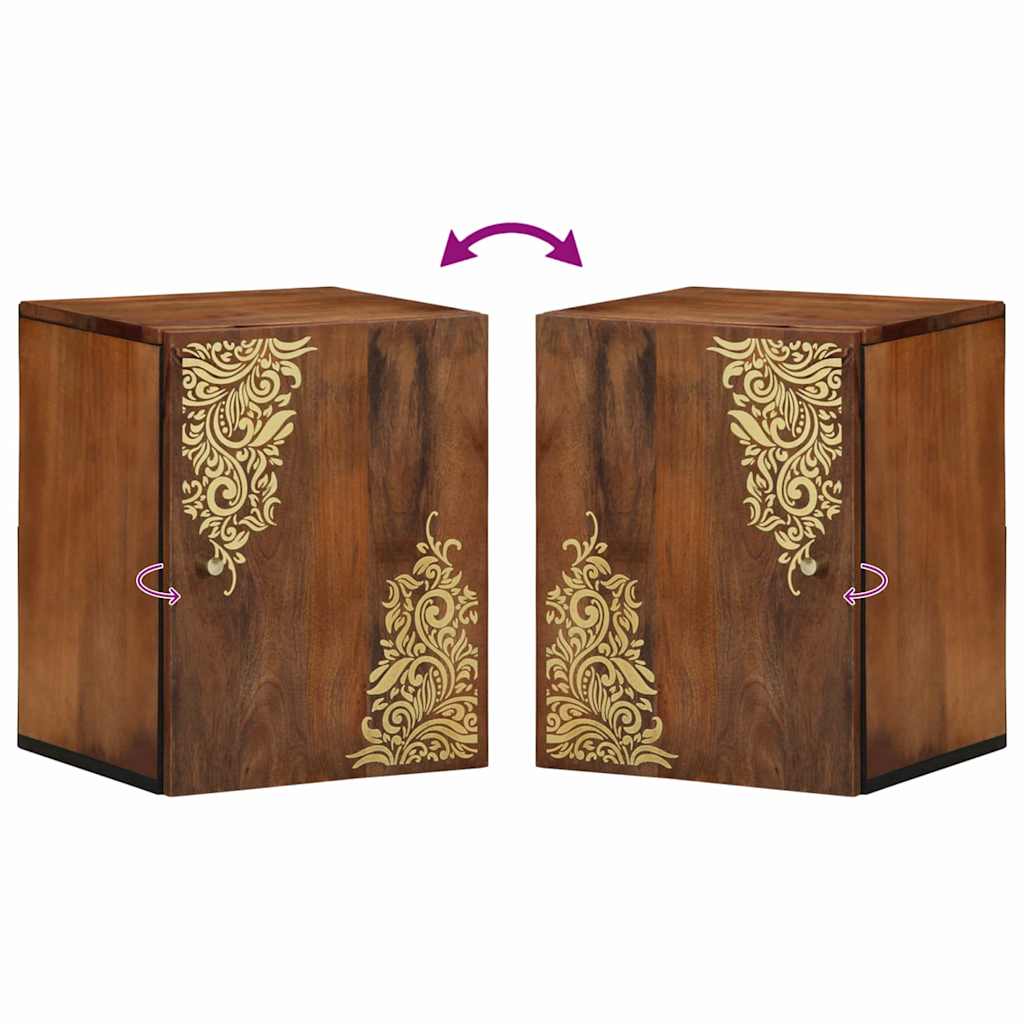 vidaXL Wandschrank mit Tür Honigbraun 38 x 33 x 48 cm Massivholz Mango