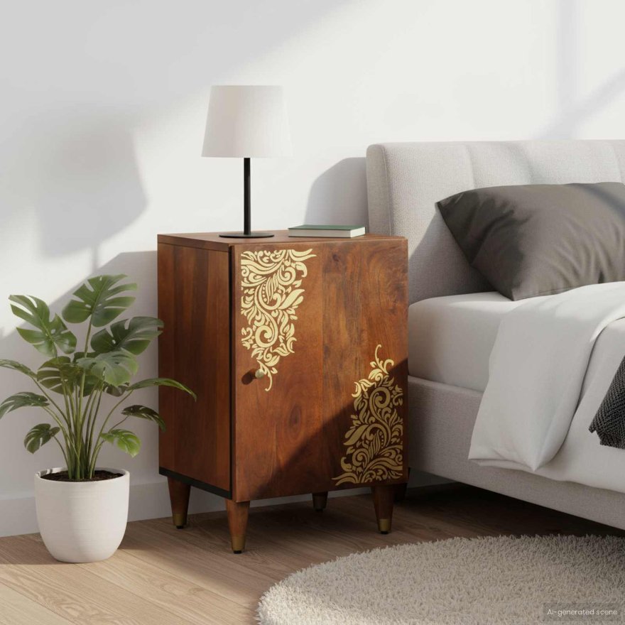 vidaXL Badezimmerschrank Honigbraun 38 x 33 x 58 cm Massivholz Mango