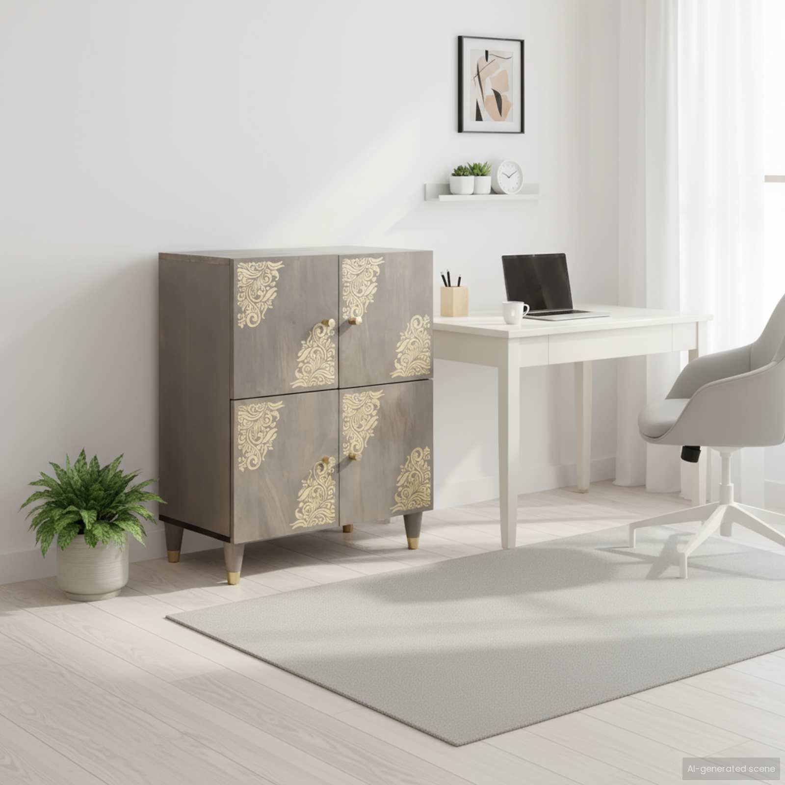 vidaXL Sideboard mit Regal Braun 60 x 33 x 75 cm Massivholz Mango