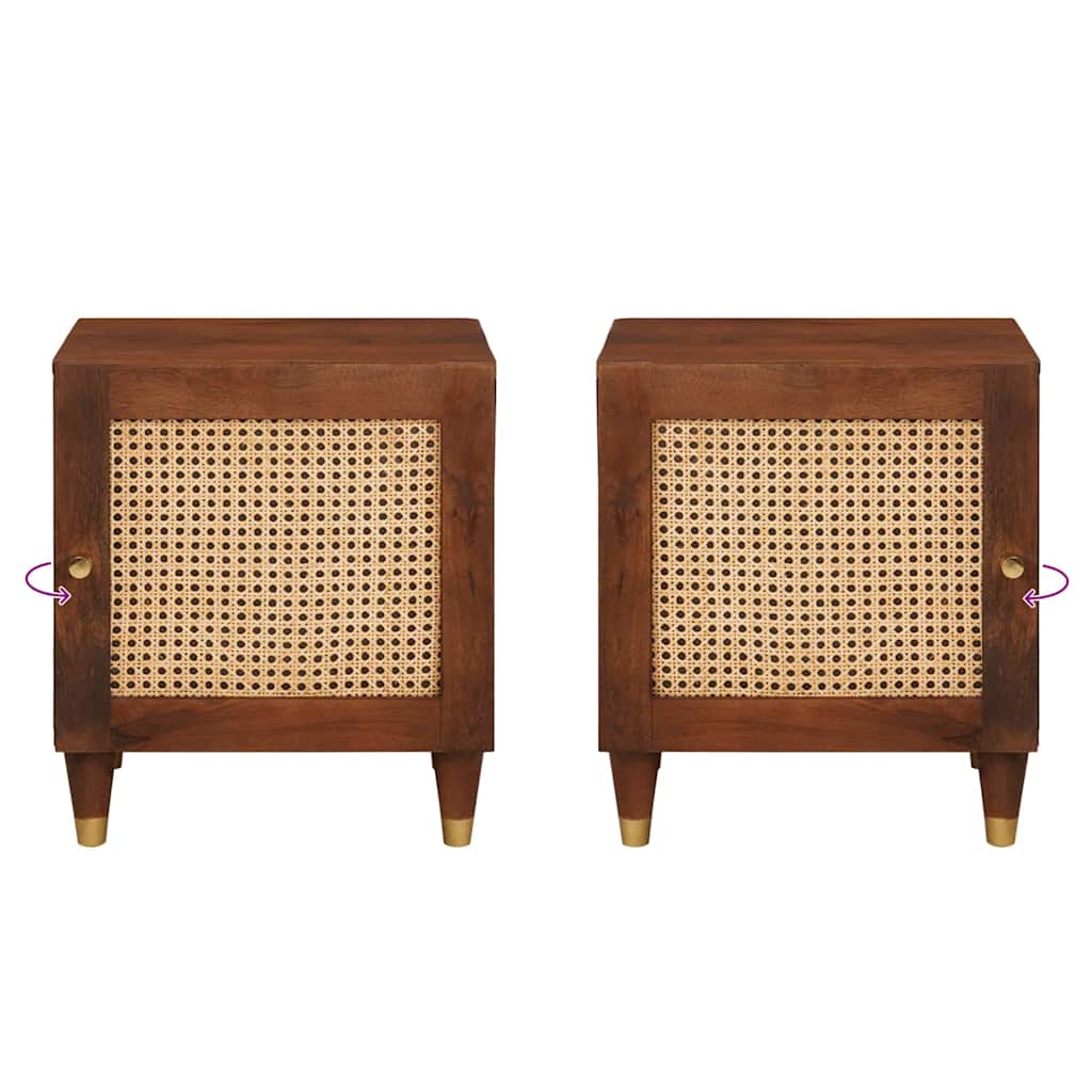 vidaXL Nachttisch Braun 40 x 33,5 x 46 cm Massivholz Akazie