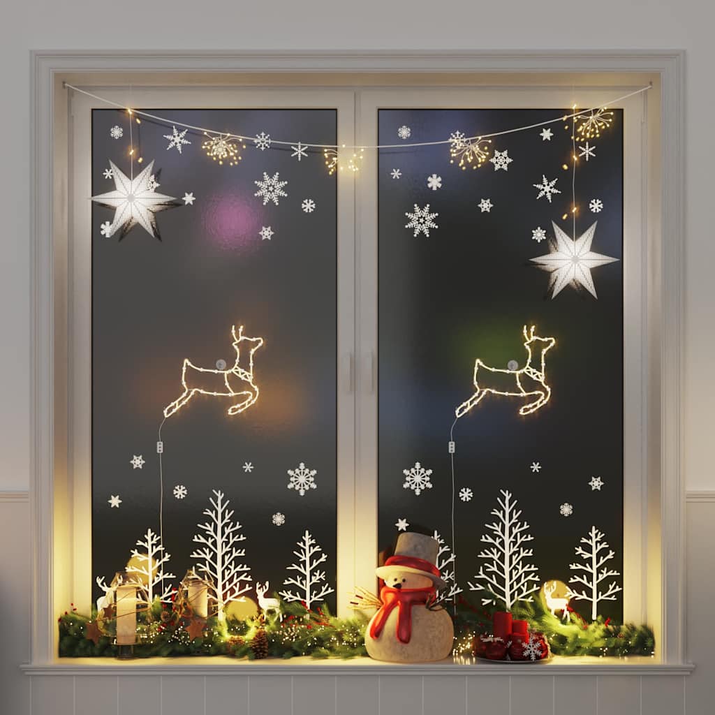 vidaXL Weihnachtsbeleuchtung Rentier-Silhouette 2Stk. 35 LEDs Warmweiß