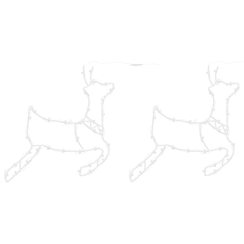 vidaXL Weihnachtsbeleuchtung Rentier-Silhouette 2Stk. 35 LEDs Warmweiß
