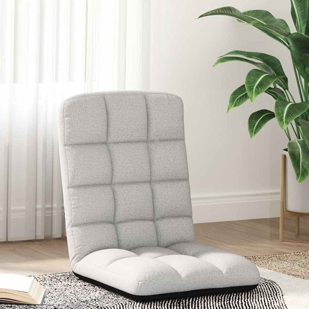 vidaXL Bodenstuhl Faltbar Hellgrau Stoff