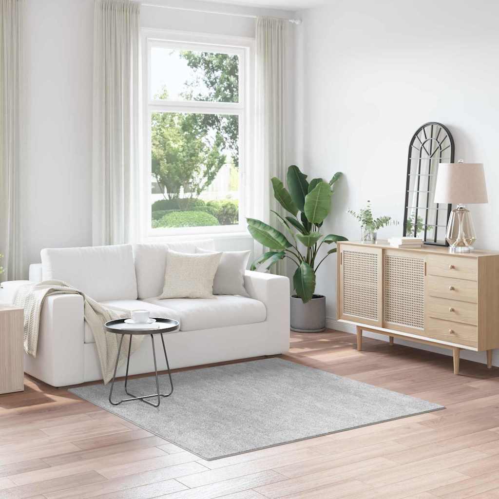 vidaXL Shaggy-Teppich Dunkelgrau 80x150 cm Rutschfest