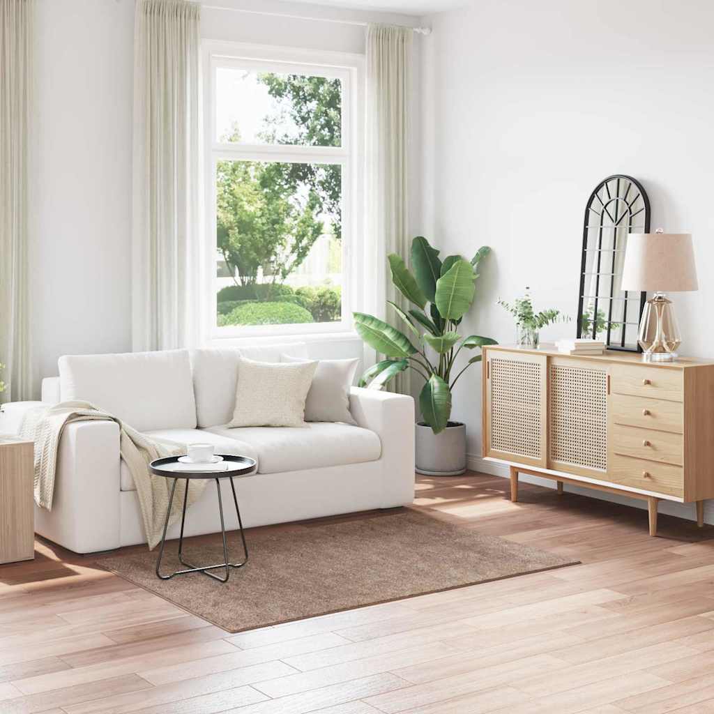 vidaXL Shaggy-Teppich Dunkelgrau 80x150 cm Rutschfest