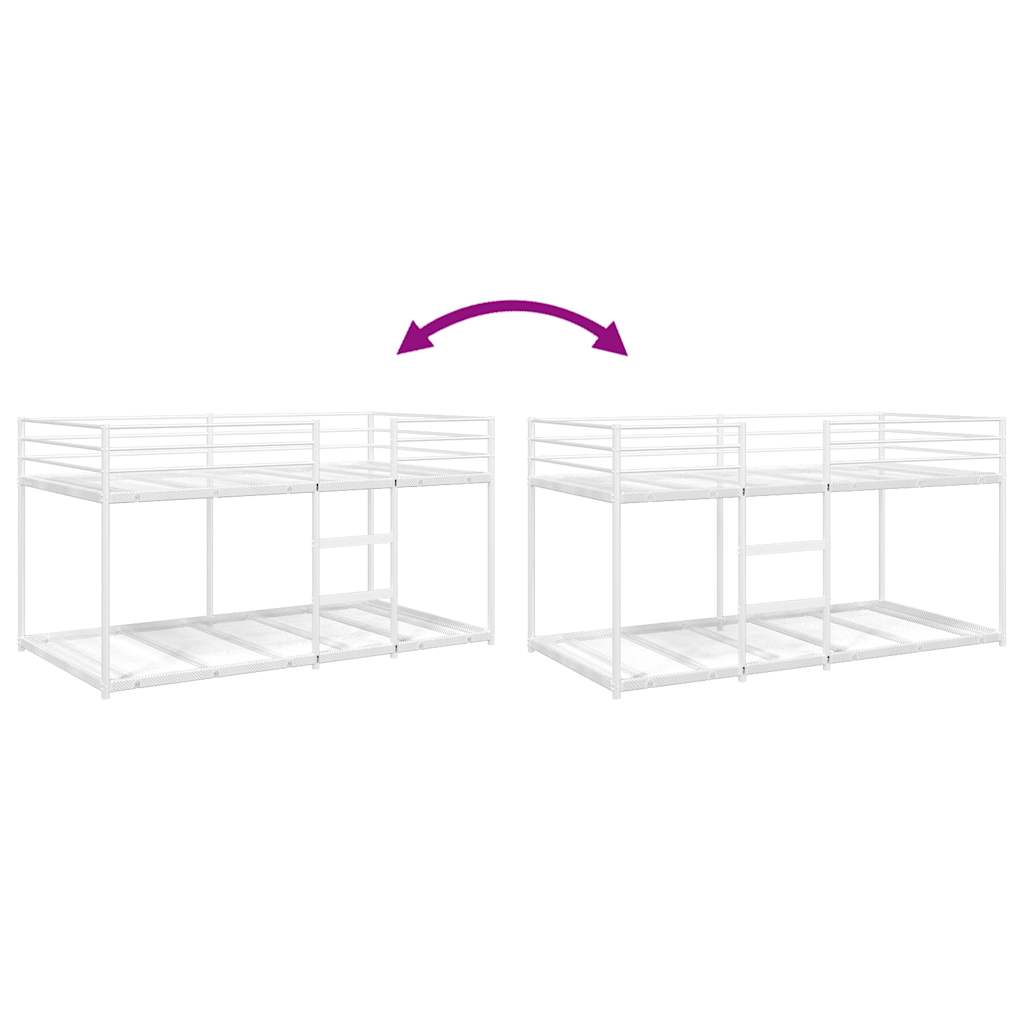 vidaXL Etagenbett ohne Matratze Weiß 75x190 cm Stahl