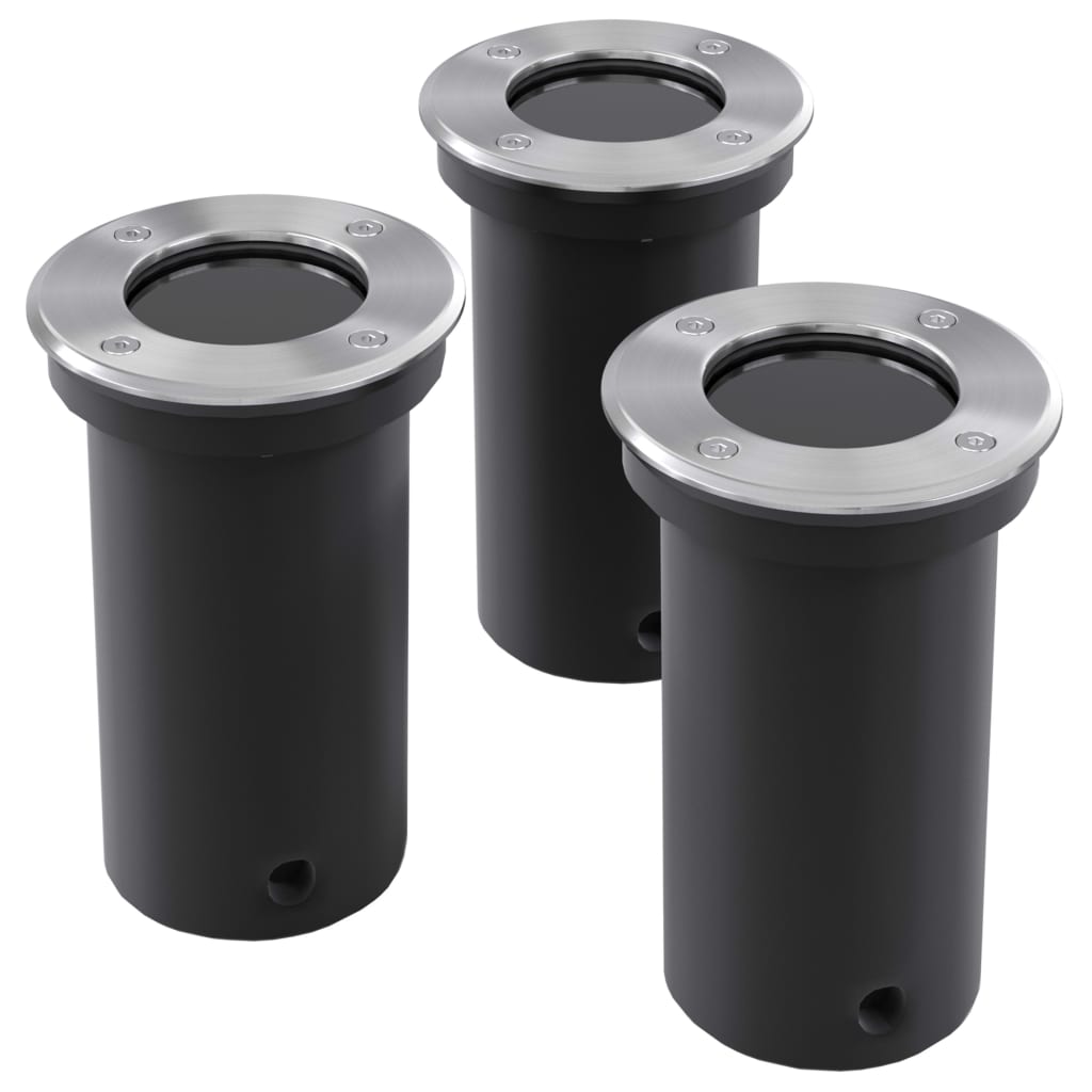 vidaXL Bodeneinbauleuchte Rund Schwarz 10,5x10,5 cm Aludruckguss