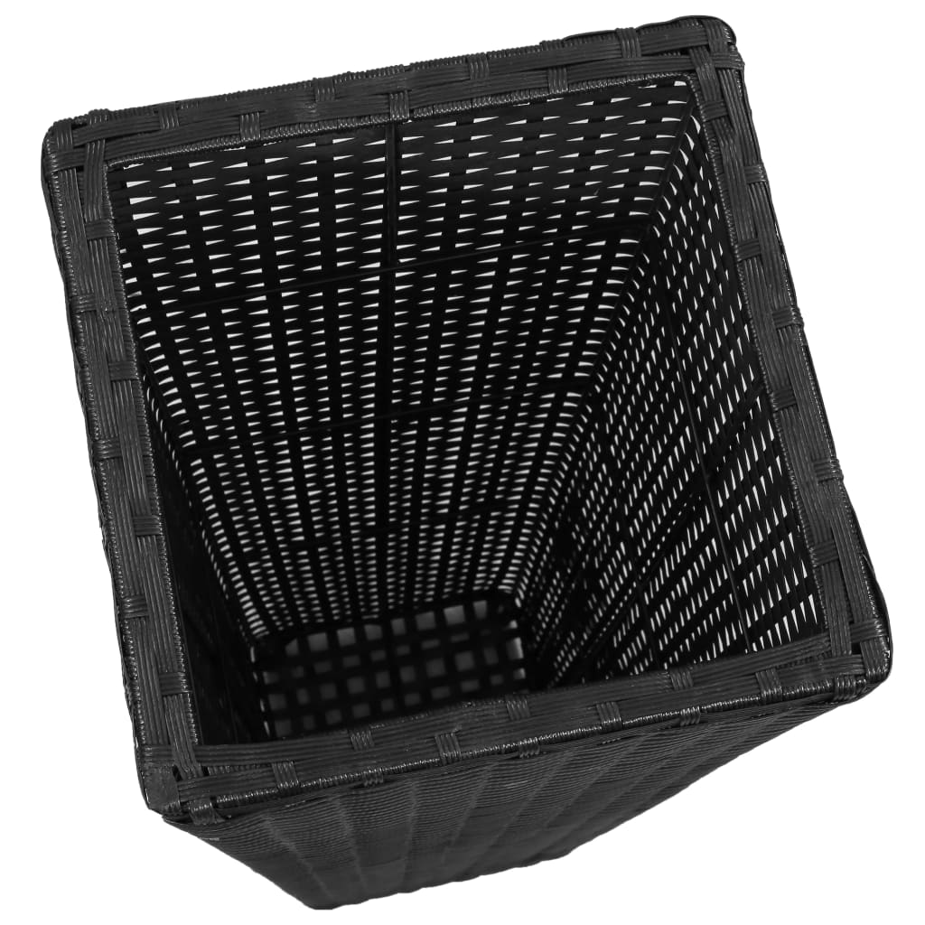 vidaXL Garten-Hochbeet 3-tlg. Poly Rattan Schwarz