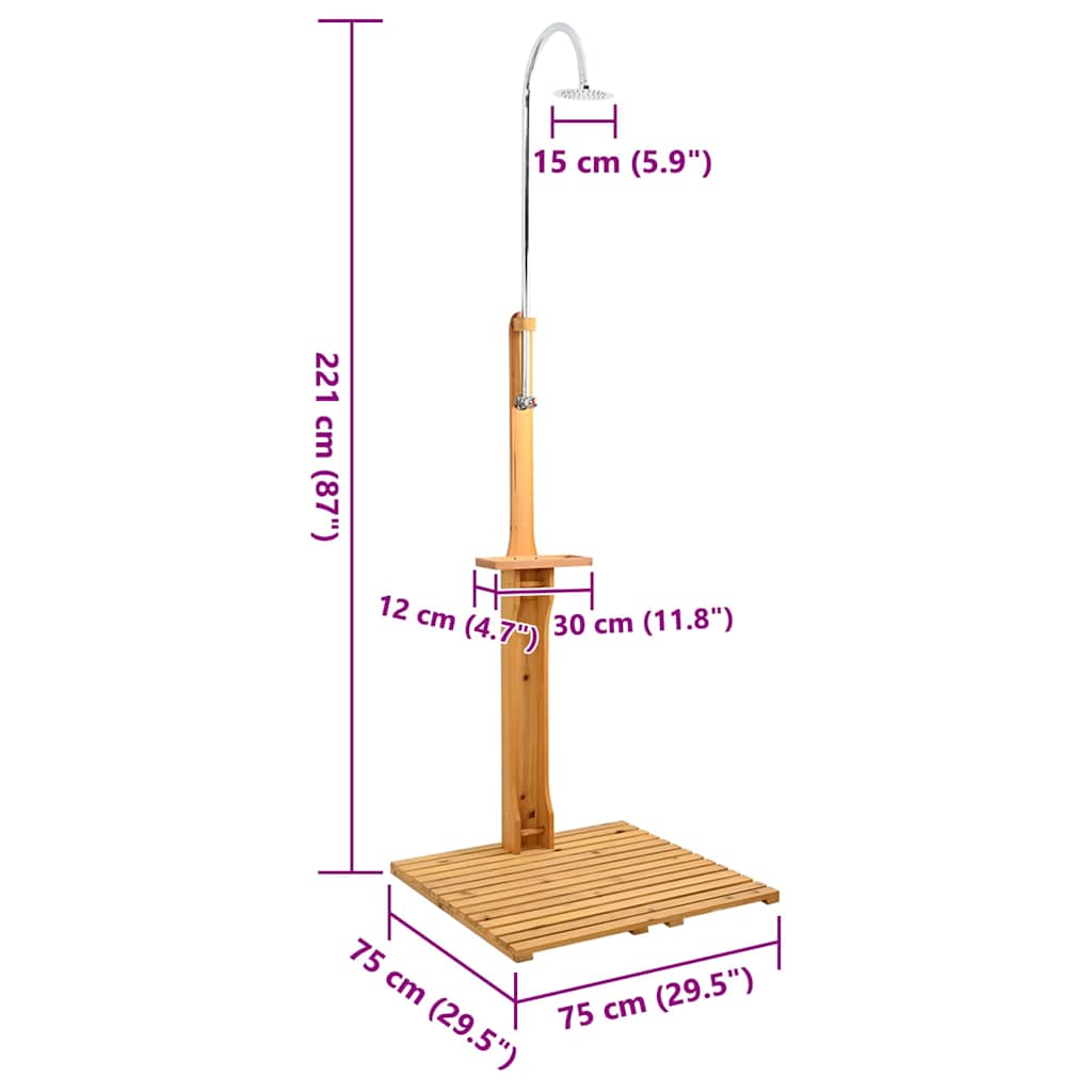 vidaXL Gartendusche Holz