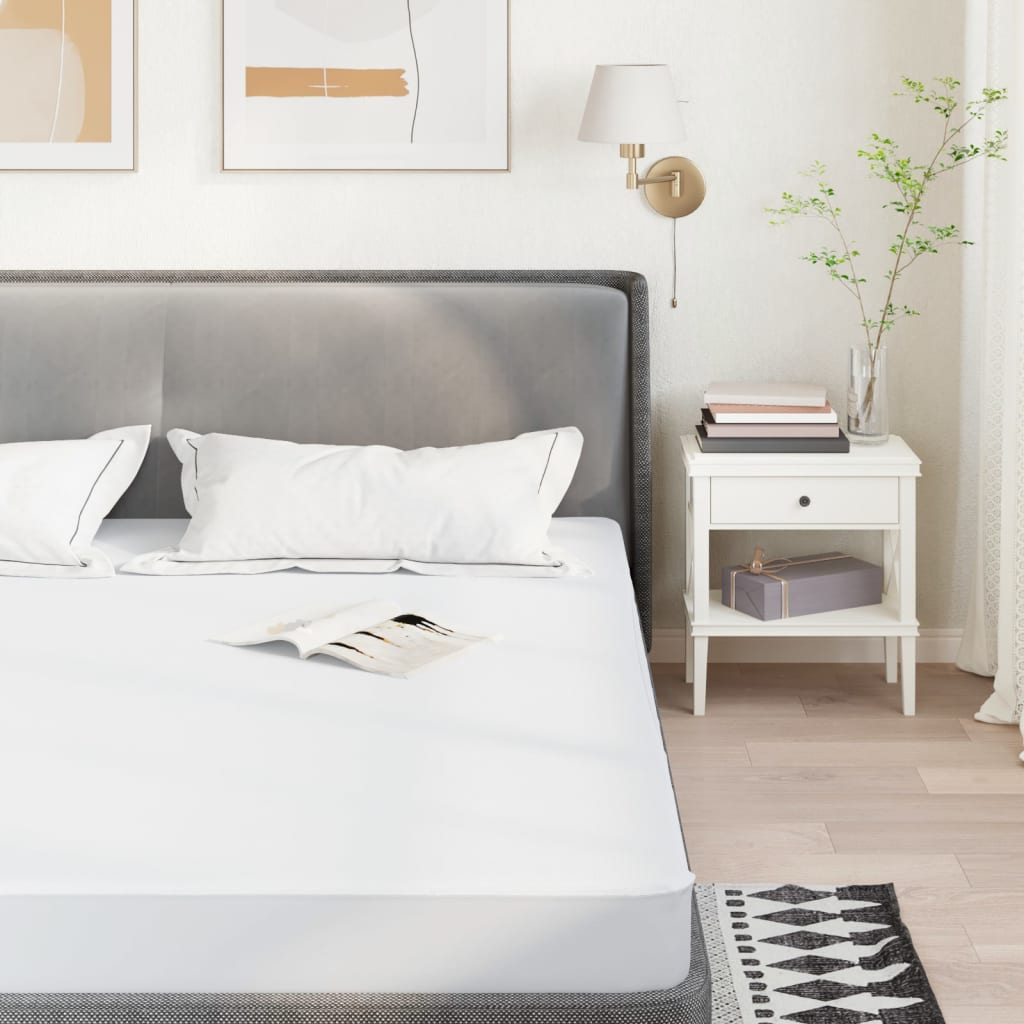 vidaXL Matratzenschoner Weiß 90x190 cm Wasserdicht