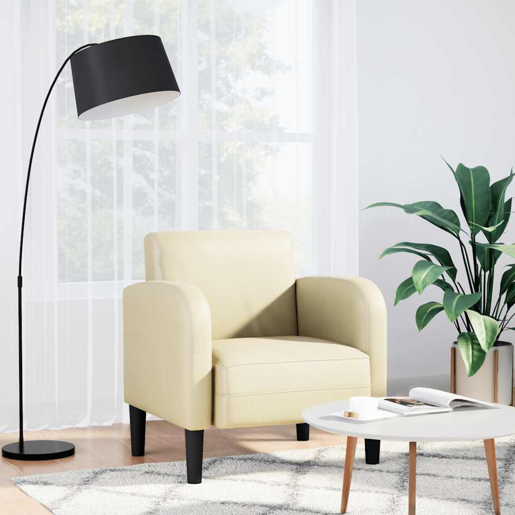 vidaXL Sessel mit Armlehnen Schwarz 54 cm Kunstleder