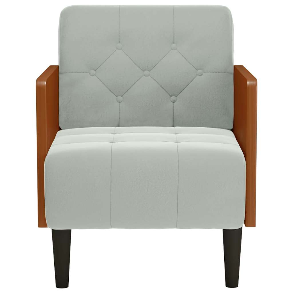 vidaXL Sessel mit Armlehnen Hellgrau 55 cm Samt