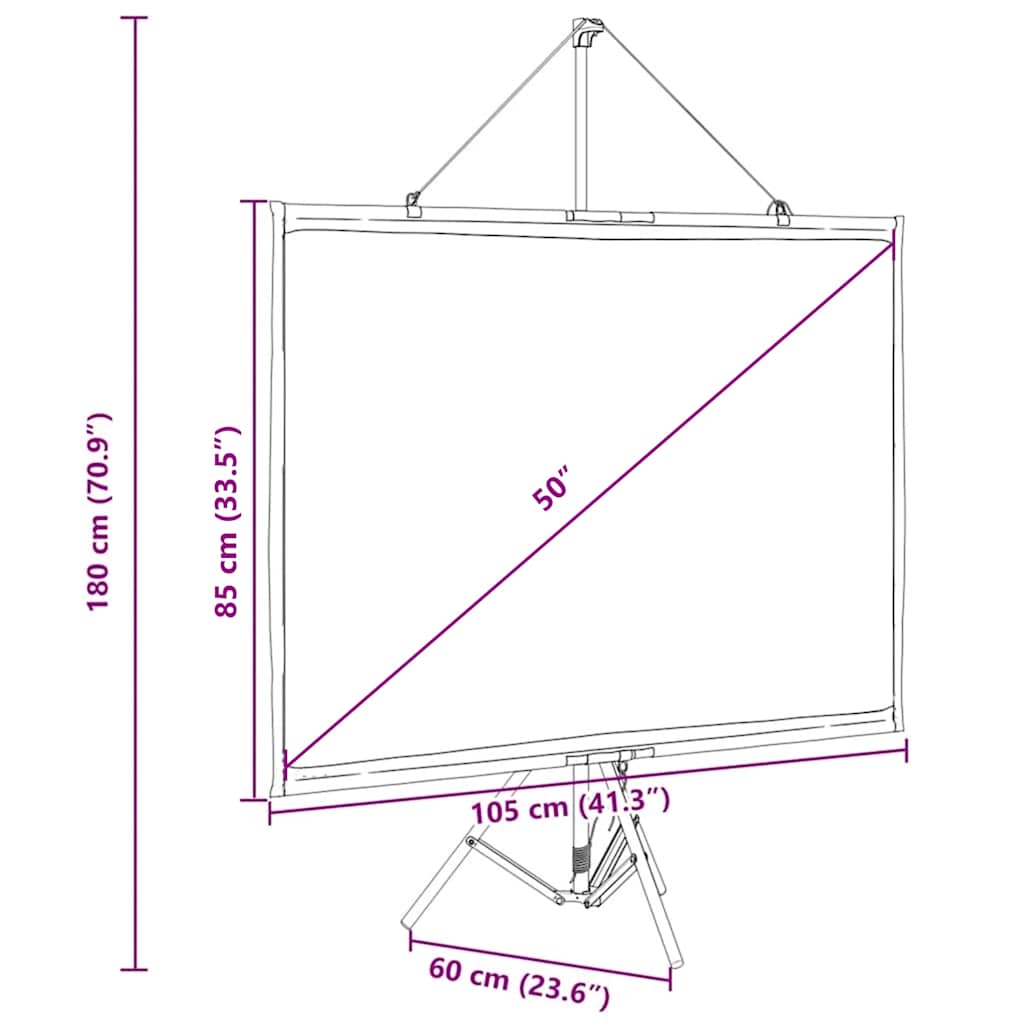 vidaXL Projektionsleinwand mit Stativ 50 Zoll 4:3