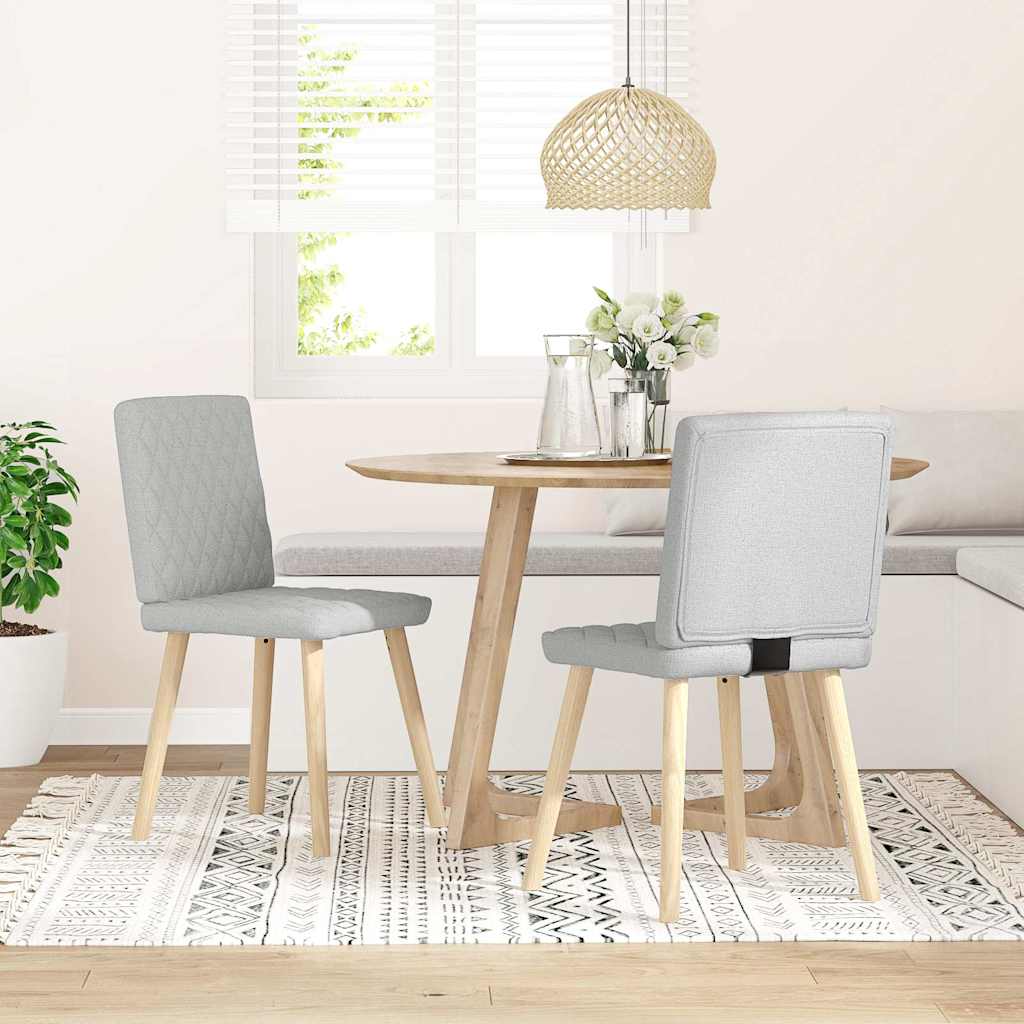 vidaXL Esszimmerstühle 4 Stk. Hellgrau Stoff
