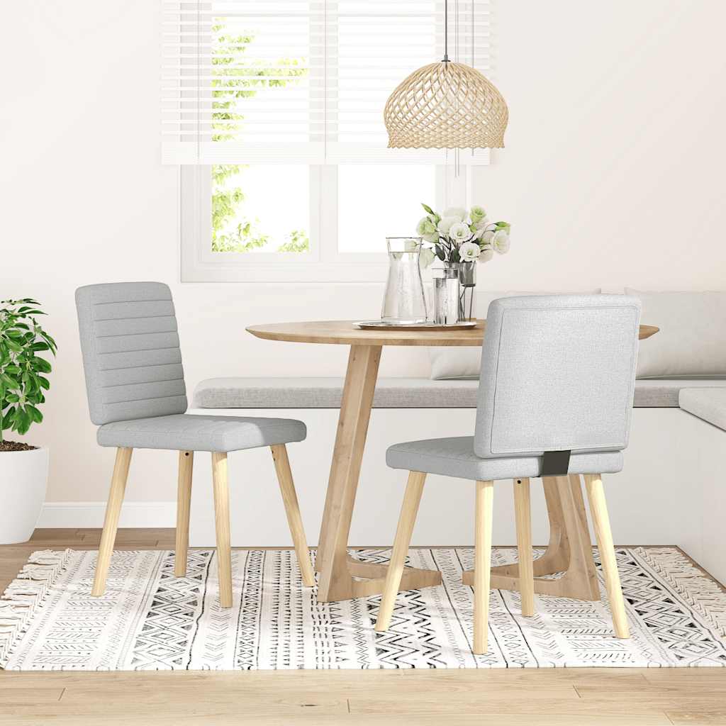vidaXL Esszimmerstühle 4 Stk. Hellgrau Stoff