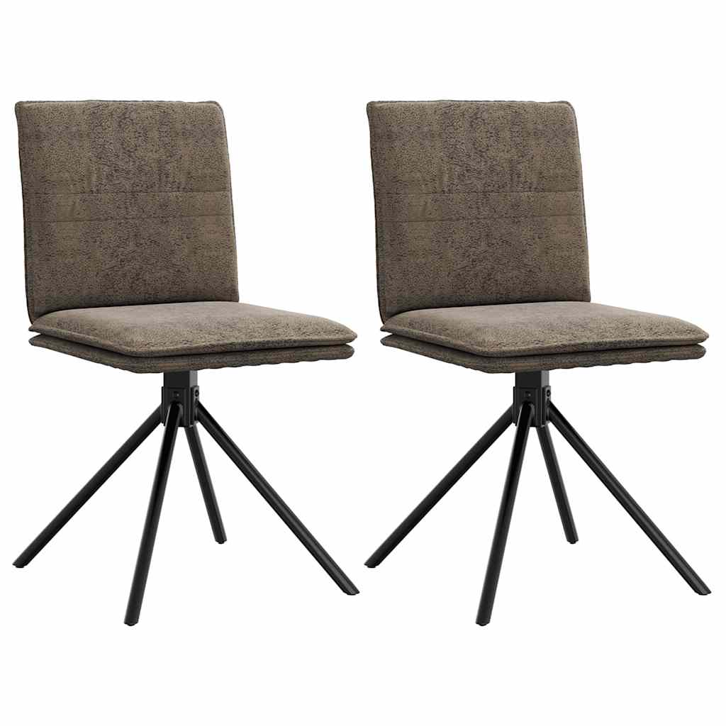 vidaXL Esszimmerstühle 4 Stk. Braun Kunstleder in Wildleder-Optik