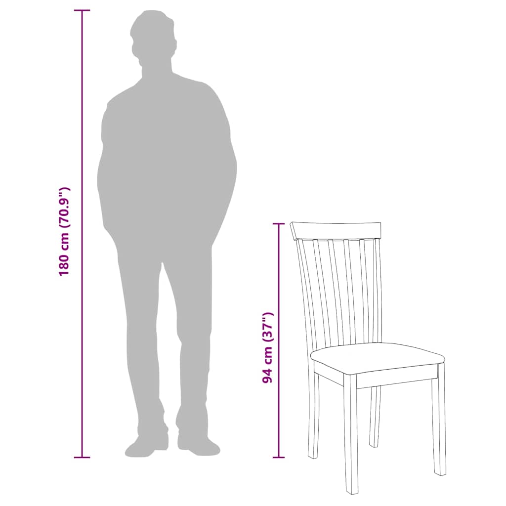 vidaXL Esszimmerstühle mit Kissen 2 Stk. Braun Massivholz Gummibaum