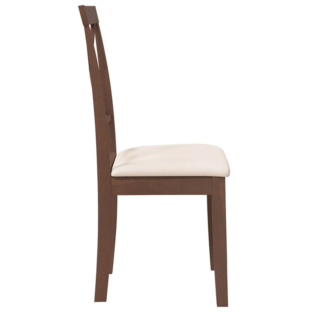 vidaXL Esszimmerstühle mit Kissen 2 Stk. Braun Massivholz Gummibaum