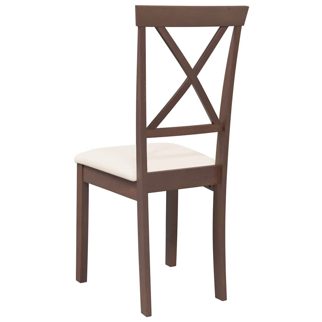 vidaXL Esszimmerstühle mit Kissen 2 Stk. Braun Massivholz Gummibaum