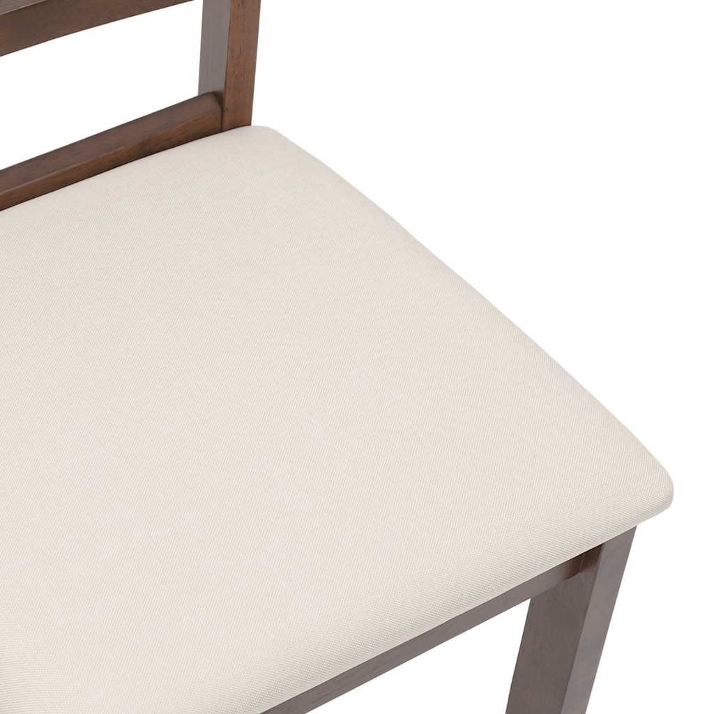 vidaXL Esszimmerstühle mit Kissen 2 Stk. Braun Massivholz Gummibaum