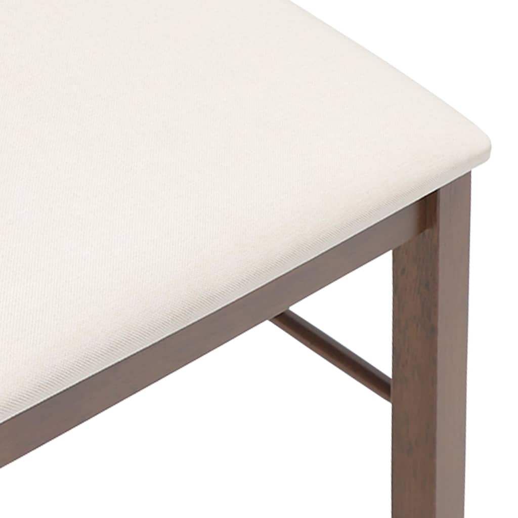 vidaXL Esszimmerstühle mit Kissen 2 Stk. Braun Massivholz Gummibaum