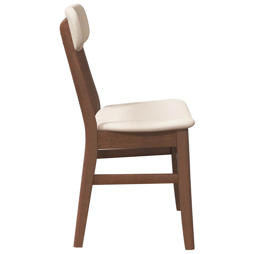 vidaXL Esszimmerstühle mit Kissen 2 Stk. Braun Massivholz Gummibaum