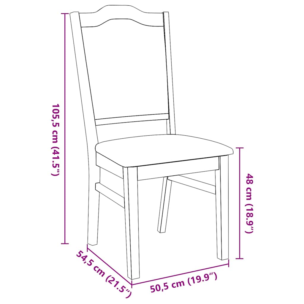 vidaXL Esszimmerstühle mit Kissen 2 Stk. Braun Massivholz Gummibaum