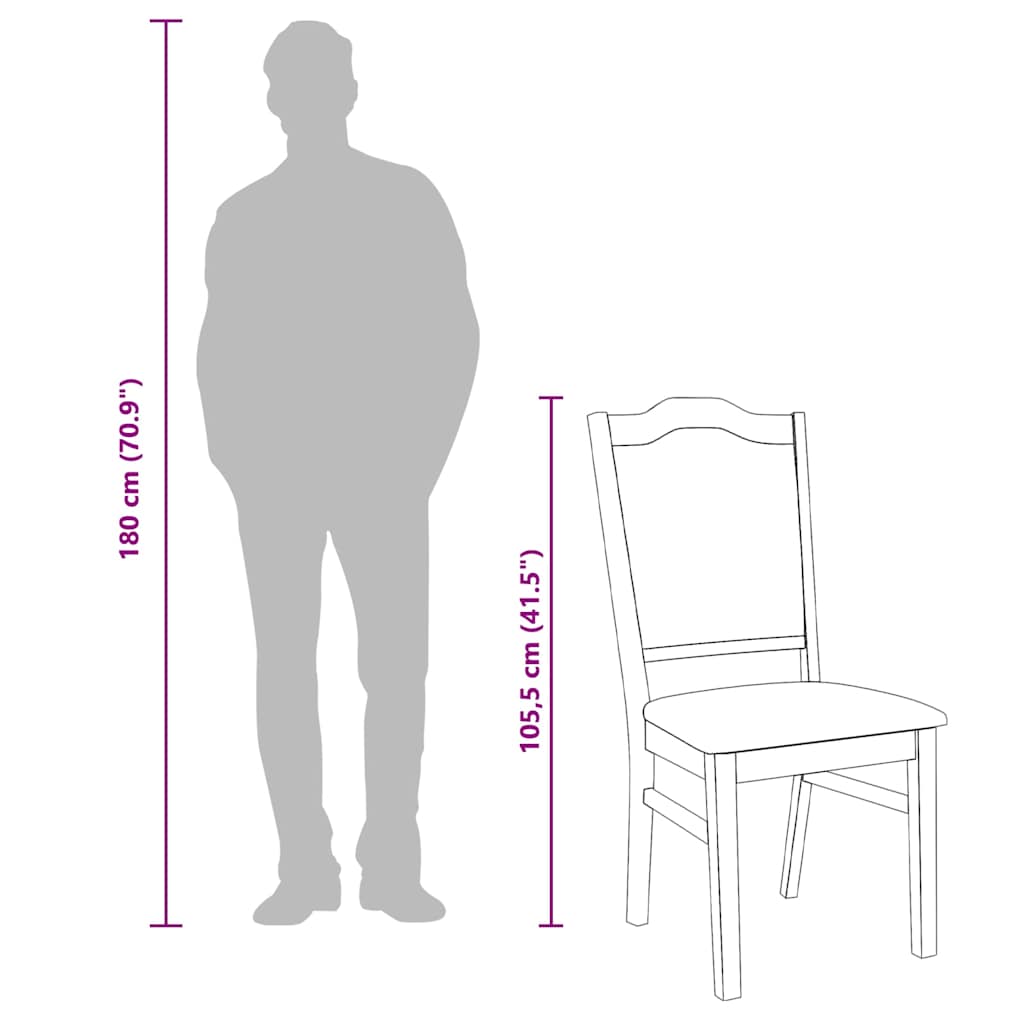 vidaXL Esszimmerstühle mit Kissen 2 Stk. Braun Massivholz Gummibaum