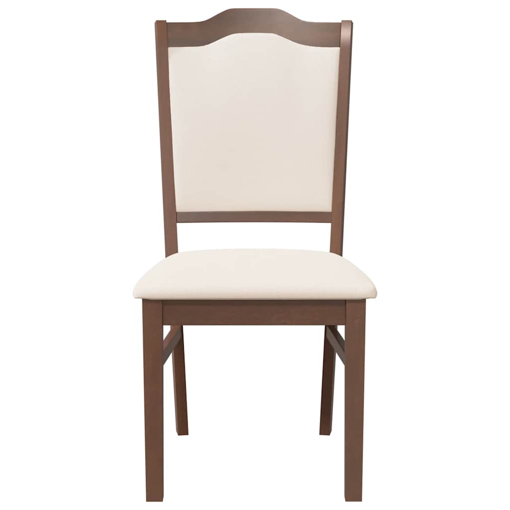 vidaXL Esszimmerstühle mit Kissen 2 Stk. Braun Massivholz Gummibaum