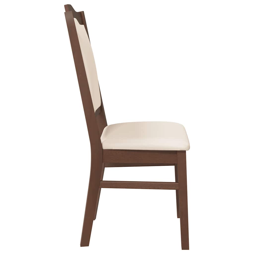 vidaXL Esszimmerstühle mit Kissen 2 Stk. Braun Massivholz Gummibaum