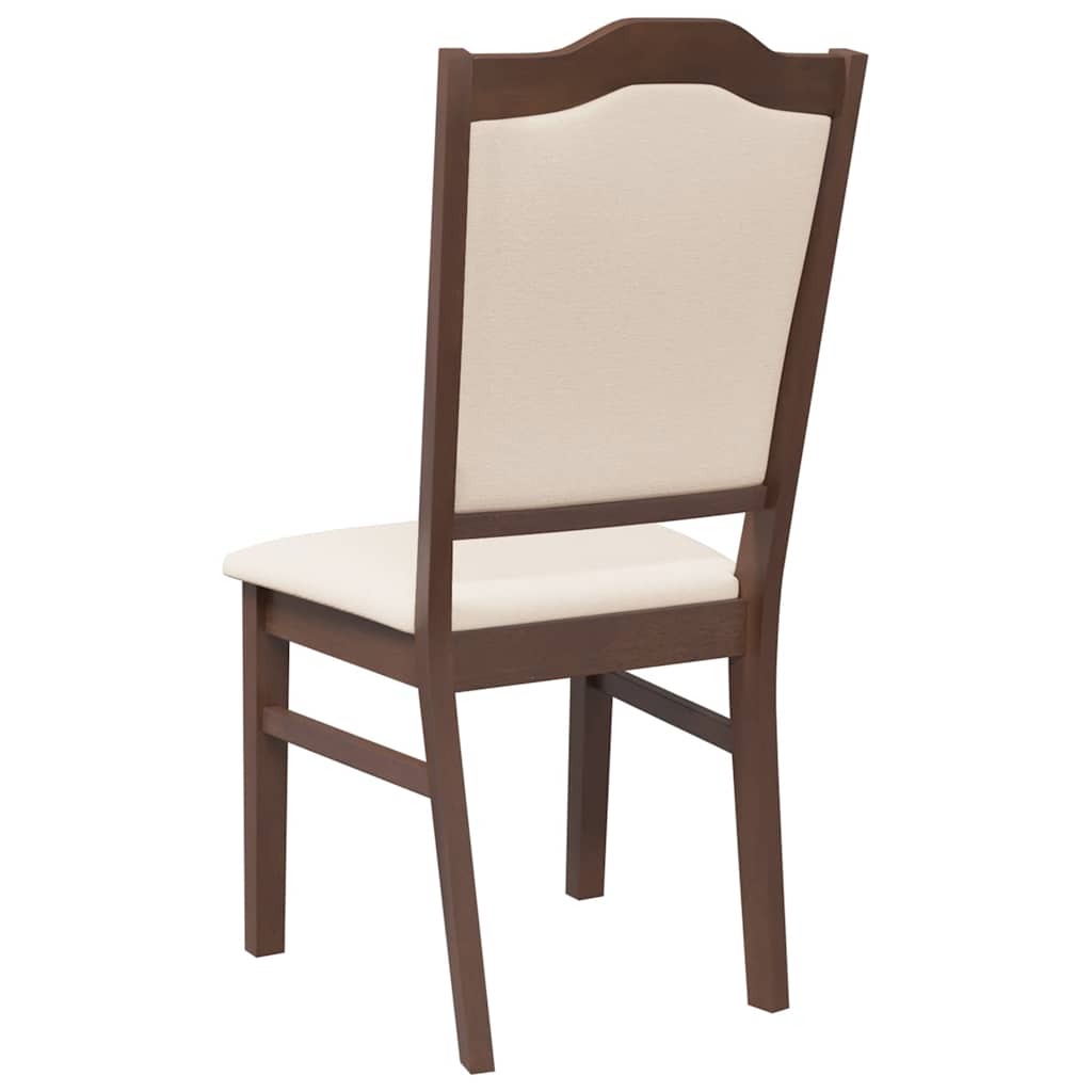 vidaXL Esszimmerstühle mit Kissen 2 Stk. Braun Massivholz Gummibaum