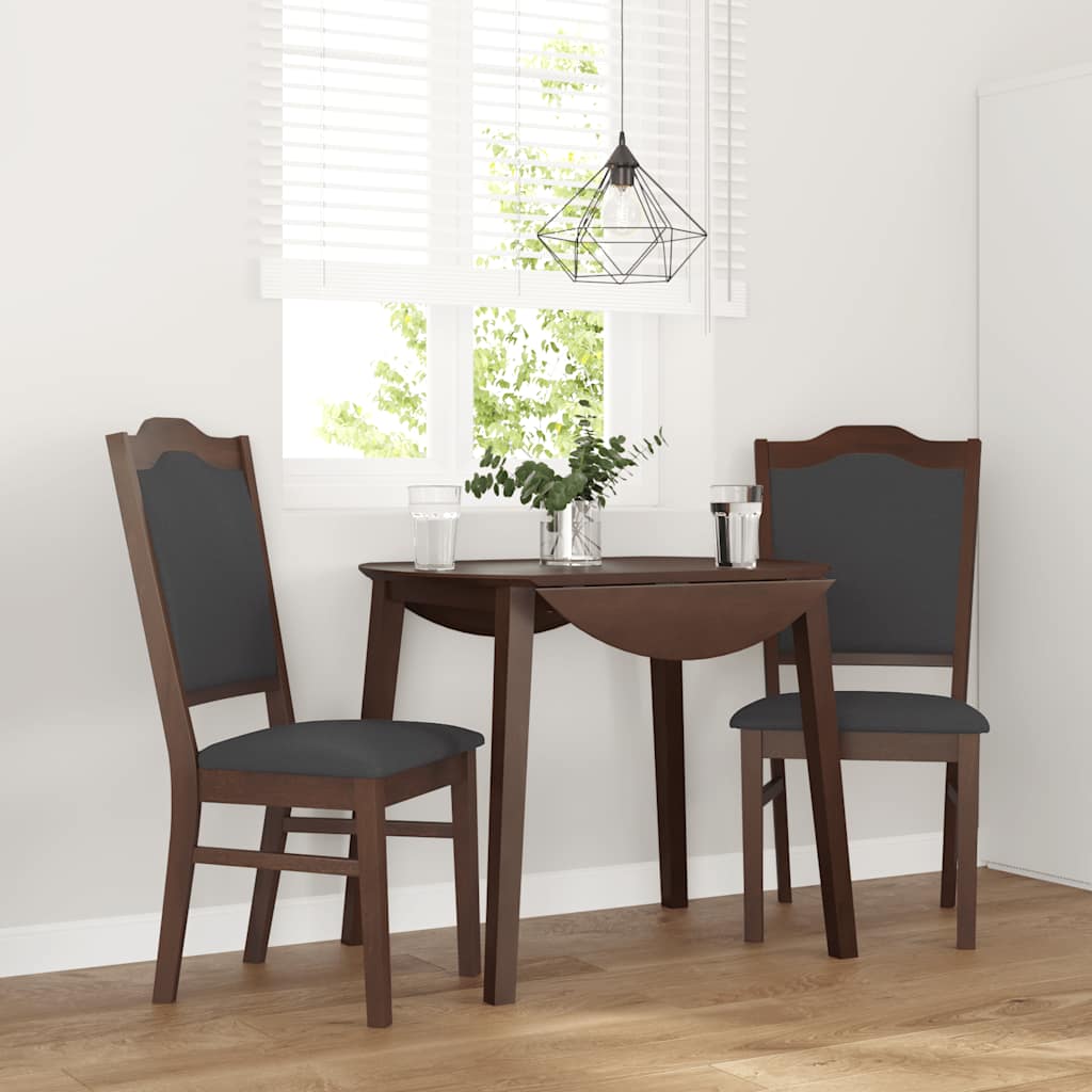 vidaXL Esszimmerstühle mit Kissen 2 Stk. Braun Massivholz Gummibaum